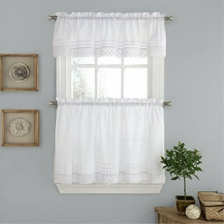 White 00707-72-00001 58-Inch by 72-Inch LORRAINE HOME FASHIONS Hopewell Lace Window Curtain Panel 